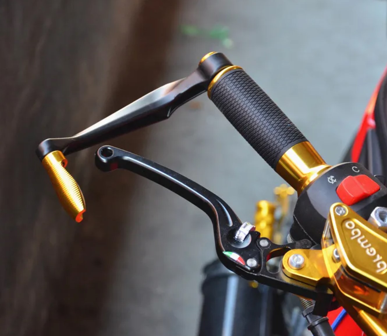Motorrad Brems- und Kupplungshebel Handschutz Handprotektoren 22mm 7/8 Zoll ROT