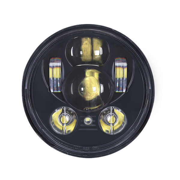 LED Scheinwerfer 5,75" für Harley Davidson, chrome, mit Standlicht