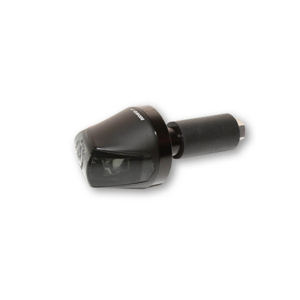 KOSO LED Lenkerendenblinker KNIGHT, schwarzes Metallgehäuse, getöntes Glas, E-geprüft