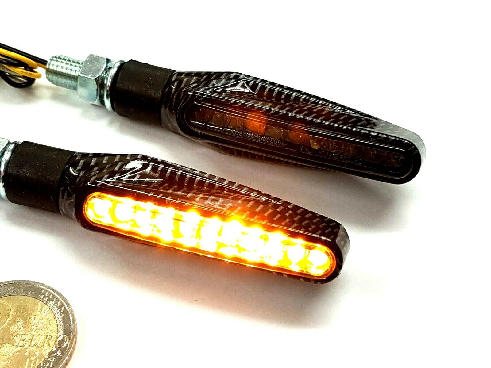 LED MINI Blinker schwarz Carbon, E-geprüft, Top Qualität 1 Paar