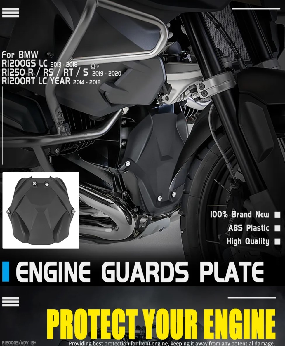 Motor Schutz Cover vorne für BMW R 1200 1250 GS LC R RS RT Adventure, schwarz