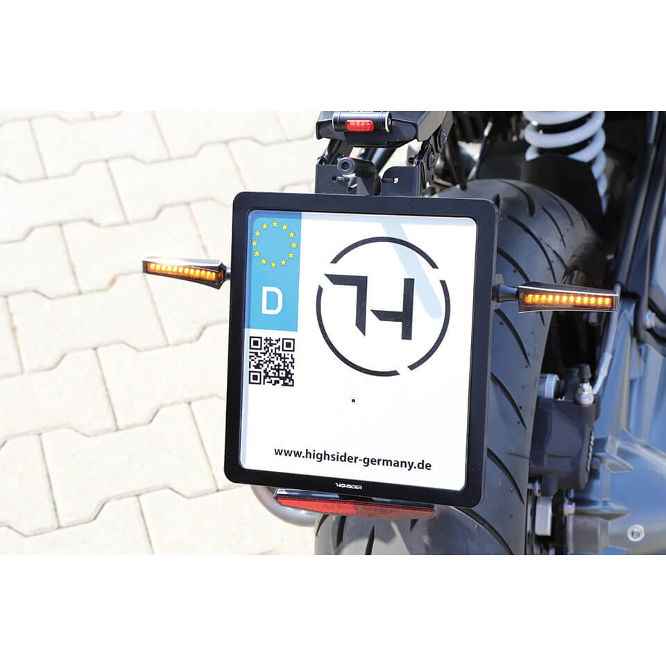HIGHSIDER CNC Kennzeichen Halteplatte mit Uni-Halter Typ 1, schwarz eloxiert-