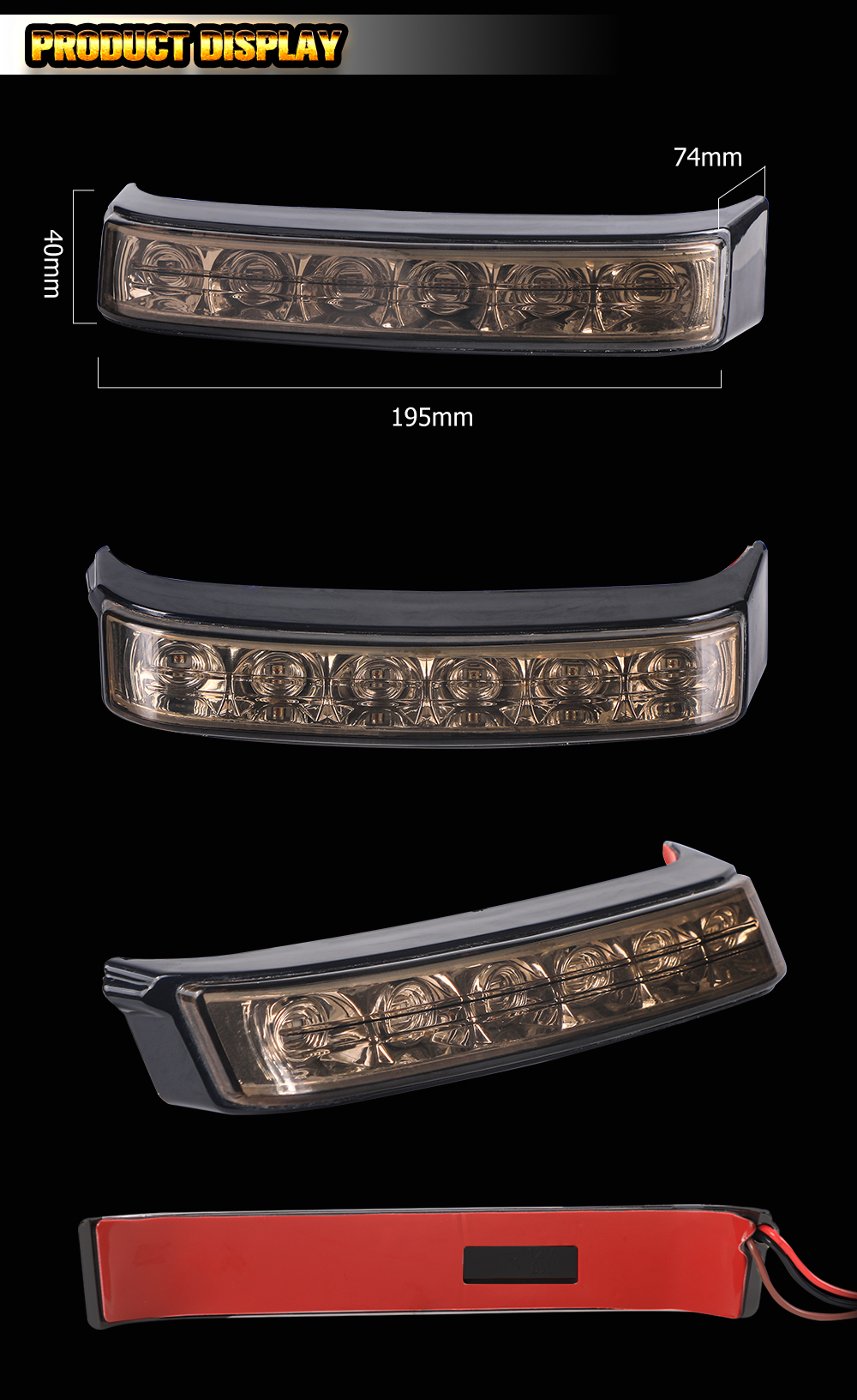 LED Rücklichter für Harley Davison Glide mit Satteltaschen Seiten Koffer, getönt